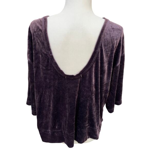 We The Free People Valerie Velour Top Women's Size XS Purple - Picture 2 of 4
